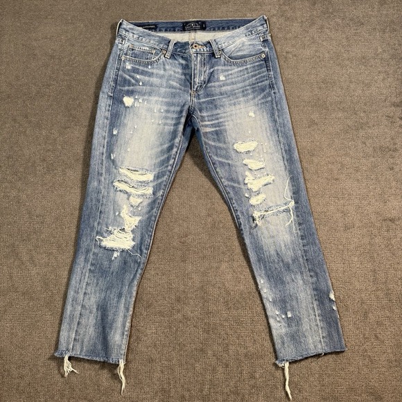 Lucky Brand Denim - Lucky Brand Sienna Slim Boyfriend Jeans Women's 4/27 Med Wash Denim Distressed